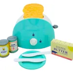 Tostadora Con Accesorios Juguete Con Mecanismo Real Cocina Color Agua