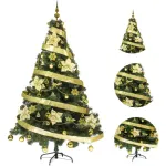 Arbol Navidad Tronador Lujo 1,80mts + Kit 60 Oro Cybermonday