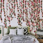 Flores Artificiales Guirnalda Guía De Rosa Enredadera 2.4m