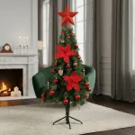 Arbol Navidad Tronador Slim Verde 1,20mt + Kit Decoracion