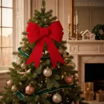 Moño Navidad Grande 39cm Adornos Navideños Deco Para Arbol