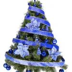 Arbol De Navidad Tronador Lujo 1,20mts Pino Decorado Azul