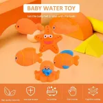 Set Animales De Goma Muñecos Para Jugar En La Bañera Color Naranja