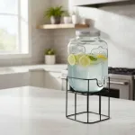 Dispenser Vidrio Frasco Con Canilla 5 Litros Para Bebidas