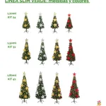 Arbol Navidad Tronador Slim Verde 1,20mt + Kit Decoracion