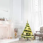 Arbolito Navidad Tronador De Lujo 1,20m Kit 30 Adornos Oro