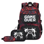 Mochilas Escolares 3 En 1 Cartuchera Lonchera Game Over Nene