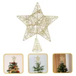 Estrella Puntal Dorado Alambre 22cm Para Arbol De Navidad 