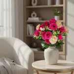 Ramo Mini Rosa Rococo Flores Artificiales 30cm Decoración X1