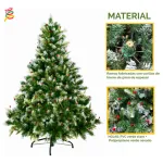 Arbol De Navidad Pino Natural Nevado Con Berry 1.80mts
