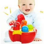 Banco De Descarga Juego De Encastre Didactico Bebe Color Rojo