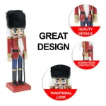 Cascanueces Soldado Adorno De Madera 30 Cm Navidad Deco