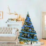 Arbol De Navidad Tronador Lujo 2,10mts Pino Decorado Azul Color Verde