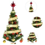 Arbol De Navidad 80cm Con Adornos 30 Piezas Rojo Oro