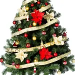 Árbol De Navidad Montañes Deluxe 1.80mts Decorado Rojo Oro