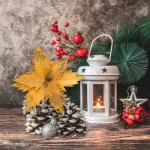 Flor 25cm Rojo Arbol De Navidad Adornos Decoración X4u