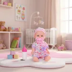 Bebe Bebote Con Sonidos Y Accesorios Muñeca Rie Y Habla