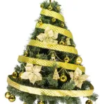 Arbolito Navidad Tronador De Lujo 1,20m Kit 30 Adornos Oro