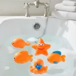Set Animales De Goma Muñecos Para Jugar En La Bañera Color Naranja