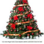 Árbol De Navidad Patagonia 1,80 Mts Con Adornos Rojo 72uds