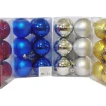 Adornos Navideños Set Bolas De Navidad 7cm X12 Unidades