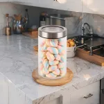 Frasco Vidrio Hermetico Cocina Transparente Tapa Acero 750ml