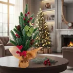 Arbol De Navidad Mini Pino Navideño De Mesa Decorado 40cm