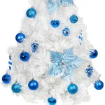 Arbol Navidad Tronador Slim Blanco 1,20mt + Kit 24 Deco Azul