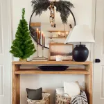 Arbolito De Navidad Mini 0,80mts Con Base De Tronco Natural