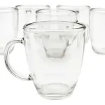 Set X6 Unidades Tazas Mug Cafe Vidrio Transparente 245ml