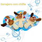 Sonajero Juguete Peluche Perro Con Chifle Para Bebé Color Blanco