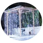 Cortina Led X300 Luces Navidad Bodas 3x3 Mts 12 Tiras 220v