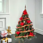 Árbol De Navidad Montañes Deluxe 1.80mts Decorado Rojo