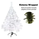 Arbol De Navidad Blanco Tronador Lujo 1,20mts Decorado Rosa