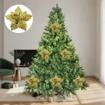 Flor 25cm Oro Arbol De Navidad Adornos Decoracion