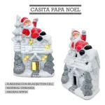 Adorno Navidad Casita Ceramica Decoracion Con Iluminación