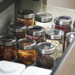 Frasco Vidrio Hermetico Cocina Transparente Tapa Acero 750ml
