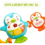 Sonajero Musical Bebe Pingüinos Con Luz Y Sonidos Jyf Toys Color Verde Oscuro