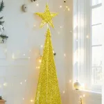 Arbol De Navidad Cono + Puntal Estrella Adorno Navideño 95cm