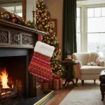 Bota Navideña Tejida Decoracion Navidad Adorno X1 Rojo