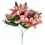 Ramo Flor De Lirio Flores Artificiales 30cm Decoración X1