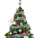 Arbolito Navidad Tronador Lujo 1,20m Kit 30 Deco Rojo Plata