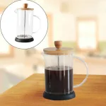 Cafetera De Embolo 600ml Prensa Francesa De Vidrio Y Madera