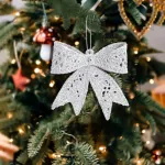 Adornos Navideños Moños Gibré Arbolito De Navidad 6cm X4