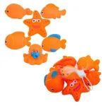 Set Animales De Goma Muñecos Para Jugar En La Bañera Color Naranja