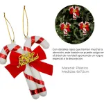 Adorno Colgante Baston De Caramelo Para Arbol De Navidad