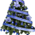 Arbol De Navidad Tronador De Lujo 1,50mts Pino Decorado Azul