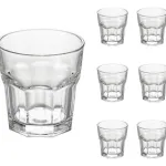 Set X12 Vasos De Vidrio Hexagonal 335ml Color Transparente