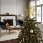 Puntal Estrella Adorno Para Árbol De Navidad 25cm