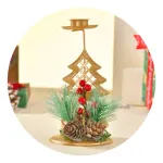 Candelabro Porta Velas Metalicos Decorativos Navidad 15cm Color Dorado